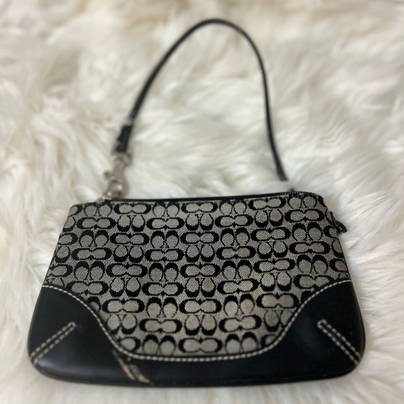 Coach Black and Gray Signature Clutch - Picture 1 of 4